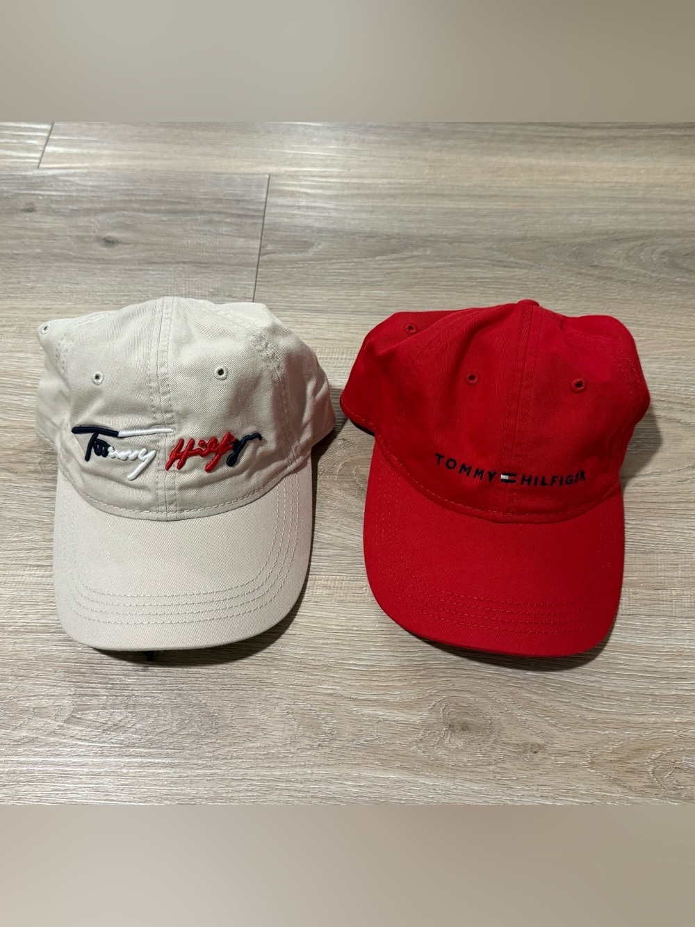 Tommy Hilfiger Adjustable Caps - Red & Cream